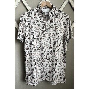 Texas Standard Men’s S Texas Western All Over Print Polo Shirt Golf